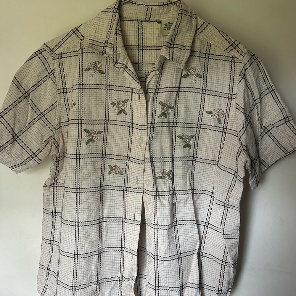Women’s Cream Checkered Shirt